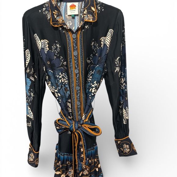 FARM Rio Navy and Blue Floral Long Sleeve Dress - Picture 5 of 8